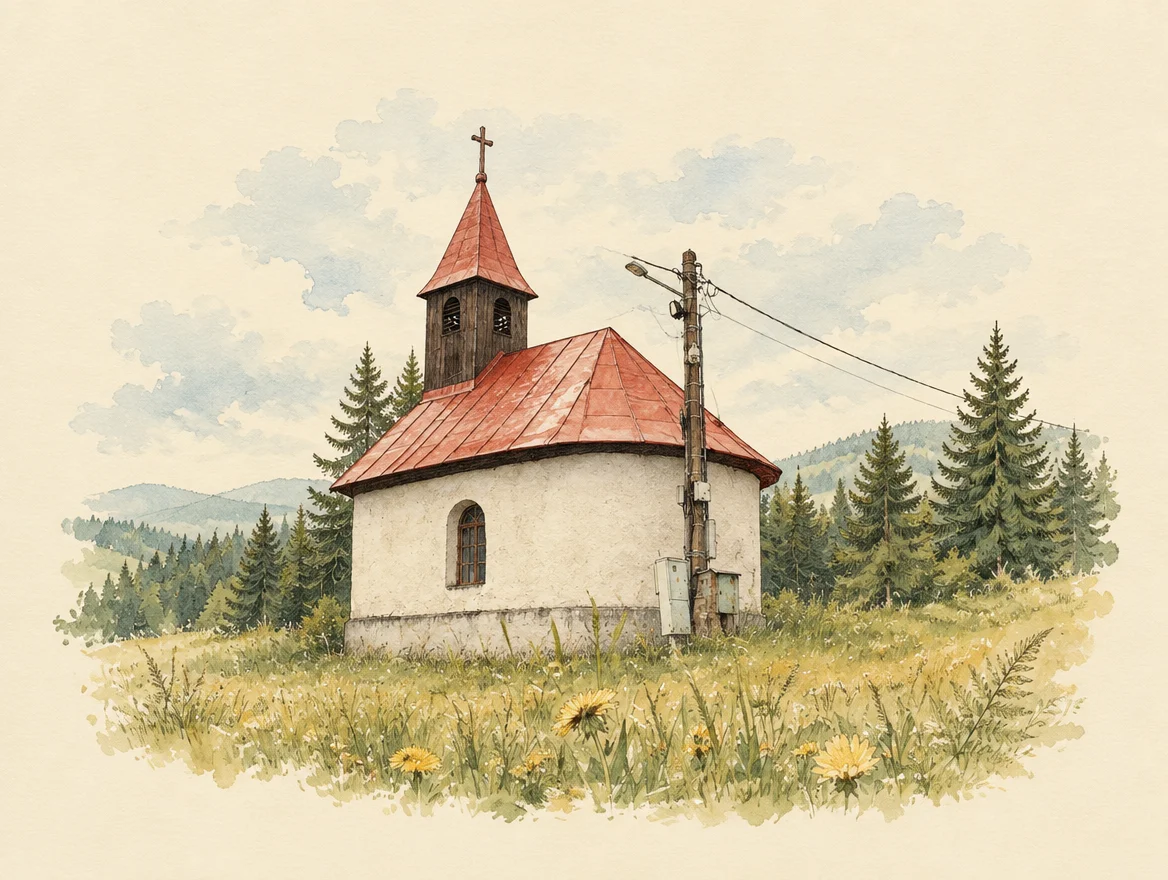 Kaplnka v susedstve – ilustrácia podľa skutočnej kaplnky